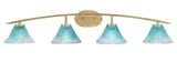 Kurve 4 Light Art Glass Vanity Light 8.75 Inch Tall by Toltec - 3724-NAB-458