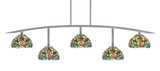 Kurve 5 Light Art Glass Bar Island Pendant 12.5 Inch Tall by Toltec - 3745-NAB-9355