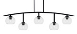 Kurve Steel 5 Light Bar Island Pendant 51.25 Inch Length by Toltec - 3745-MB-202