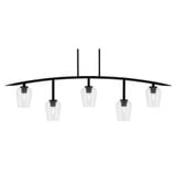 Kurve 5 Light Glass Bar Island Pendant 51.25 Inch Length by Toltec - 3745-MB-210
