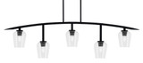 Kurve 5 Light Glass Bar Island Pendant 51.25 Inch Length by Toltec - 3745-MB-210