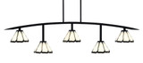 Kurve 5 Light Bar Island Pendant 12.5 Inch Tall by Toltec - 3745-MB-9125