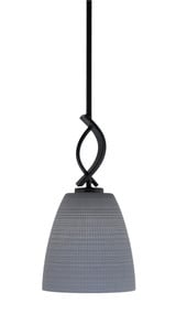 Cavella 1 Light Steel Small Pendant 15 Inch Tall by Toltec - 3901-MB-4072