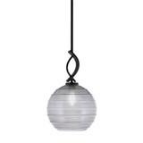 Cavella 1 Light Ribbed Glass Small Pendant 16 Inch Tall by Toltec - 3901-MB-5120