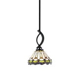 Cavella 1 Light Art Glass Small Pendant 11.25 Inch Tall by Toltec - 3901-MB-9355