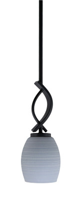 Cavella 1 Light Steel Mini Pendant 12.5 Inch Tall by Toltec - 3901-MB-4022