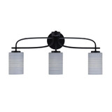 Cavella 3 Light Cylinder Glass Vanity Light 25.5 Inch Length by Toltec - 3913-MB-4062
