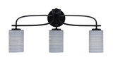 Cavella 3 Light Cylinder Glass Vanity Light 25.5 Inch Length by Toltec - 3913-MB-4062