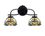 Cavella 2 Light Art Glass Vanity Light 9.75 Inch Tall by Toltec - 3912-MB-9925