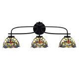 Cavella 3 Light Art Glass Vanity Light 28.25 Inch Length by Toltec - 3913-MB-9355