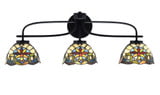 Cavella 3 Light Art Glass Vanity Light 28.25 Inch Length by Toltec - 3913-MB-9355