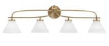 Cavella 4 Light Steel Vanity Light 38.5 Inch Length by Toltec - 3914-NAB-302