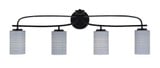 Cavella 4 Light Steel Vanity Light 35.75 Inch Length by Toltec - 3914-MB-4062