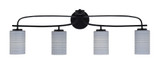 Cavella 4 Light Steel Vanity Light 35.75 Inch Length by Toltec - 3914-MB-4062
