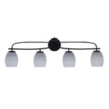Cavella 4 Light Matrix Glass Vanity Light 37 Inch Length by Toltec - 3914-MB-4022