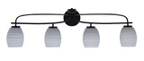 Cavella 4 Light Matrix Glass Vanity Light 37 Inch Length by Toltec - 3914-MB-4022