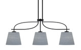 Cavella 3 Light Steel Small Island Pendant 41.75 Inch Length by Toltec - 3936-MB-4082