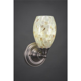 Any 1 Light Seashell Glass Wall Sconce 11 Inch Tall by Toltec - 40-55-11-5