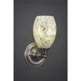 Any 1 Light Seashell Glass Wall Sconce 11 Inch Tall by Toltec - 40-55-11-5