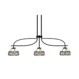 Cavella 3 Light Art Glass Small Island Pendant 12.25 Inch Tall by Toltec - 3936-MB-9425