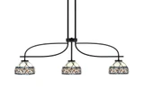 Cavella 3 Light Art Glass Small Island Pendant 12.25 Inch Tall by Toltec - 3936-MB-9425