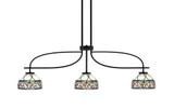Cavella 3 Light Art Glass Small Island Pendant 12.25 Inch Tall by Toltec - 3936-MB-9425