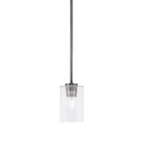 Atlas 1 Light Steel Mini Pendant 6.5 Inch Tall by Toltec - 4501-GP-300