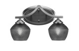 Zilo 2 Light Bath Bar 9.5 Inch Tall and 15.25 Inch Length by Toltec - 552-46-2