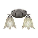 Zilo 2 Light Steel Vanity Light 16.25 Inch Length by Toltec - 552--85-1625