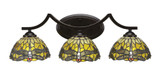 Zilo 3 Light Steel Vanity Light 8.25 Inch Tall by Toltec - 553--825-2425