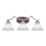Zilo 3 Light Matrix Glass Vanity Light 24.25 Inch Length by Toltec - 553-2425-9