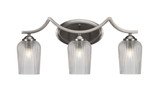 Zilo 3 Light Steel Vanity Light 22.5 Inch Length by Toltec - 553-225-11