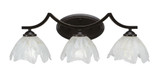 Zilo 3 Light Steel Vanity Light 8.5 Inch Tall by Toltec - 553--85-2425