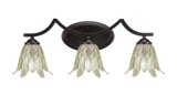 Zilo 3 Light Steel Vanity Light 23.75 Inch Length by Toltec - 553--85-2375