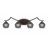 Zilo 4 Light Bath Bar 9 Inch Tall and 31.5 Inch Length by Toltec - 554-46-2