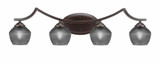 Zilo 4 Light Bath Bar 9 Inch Tall and 31.5 Inch Length by Toltec - 554-46-2