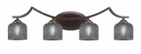 Zilo 4 Light Bath Bar 9 Inch Tall and 31.5 Inch Length by Toltec - 554-46-1