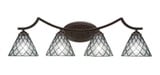 Zilo 4 Light Steel Vanity Light 8.75 Inch Tall by Toltec - 554--875-325