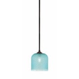 Zilo 1 Light Stem Hung Mini Pendant 9.5 Inch Tall X 7.5 Inch Wide by Toltec - 560-49-1