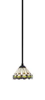 Zilo 1 Light Art Glass Stem Hung Small Pendant 7 Inch Wide by Toltec - 560-MB-9125