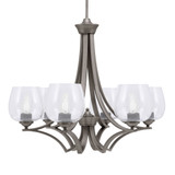 Zilo 6 Light Large Chandelier by Toltec 566-DG-4810 - 566-DG-4810