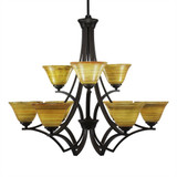 Zilo 9 Light Large Chandelier by Toltec 569-2752775 - 569-2752775