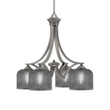 Zilo 4 Light Down Chandelier 20 Inch Tall and 21.25 Inch Wide by Toltec - 568-46-1