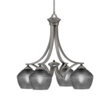 Zilo 4 Light Down Chandelier 20 Inch Tall and 21 Inch Wide by Toltec - 568-46-2