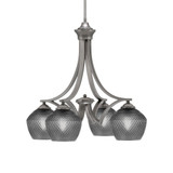Zilo 4 Light Down Chandelier 20 Inch Tall and 21 Inch Wide by Toltec - 568-46-2