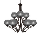 Zilo 9 Light Up Chandelier 27.75 Inch Tall and 30 Inch Wide by Toltec - 569-46-2