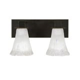 Apollo 2 Light Crystal Glass Vanity Light 14 Inch Length by Toltec - 582-14-85-14
