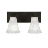 Apollo 2 Light Crystal Glass Vanity Light 14 Inch Length by Toltec - 582-14-85-14