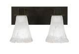 Apollo 2 Light Crystal Glass Vanity Light 14 Inch Length by Toltec - 582-14-85-14
