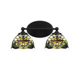 Capri 2 Light Glass Vanity Light 15.75 Inch Length by Toltec - 5912-7751575